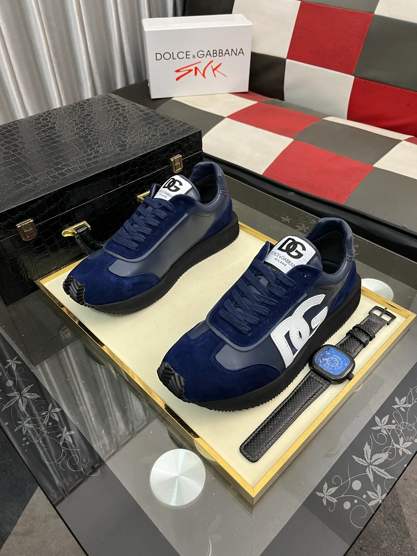 Men's Men's Shoes💰458⌚️⌚️Dolce&Gabbana••DG✔️High-end men's sports•casual shoes. Original goods from top counters. Original imported cowhide, multi-material splicing design ➕Imported cowhide lining, cowhide feet ➕Original TPR elastic outsole. Size: 36-46
